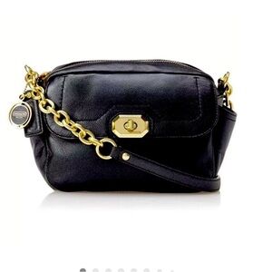 Coach Black Crossbody Bag with Gold Chain